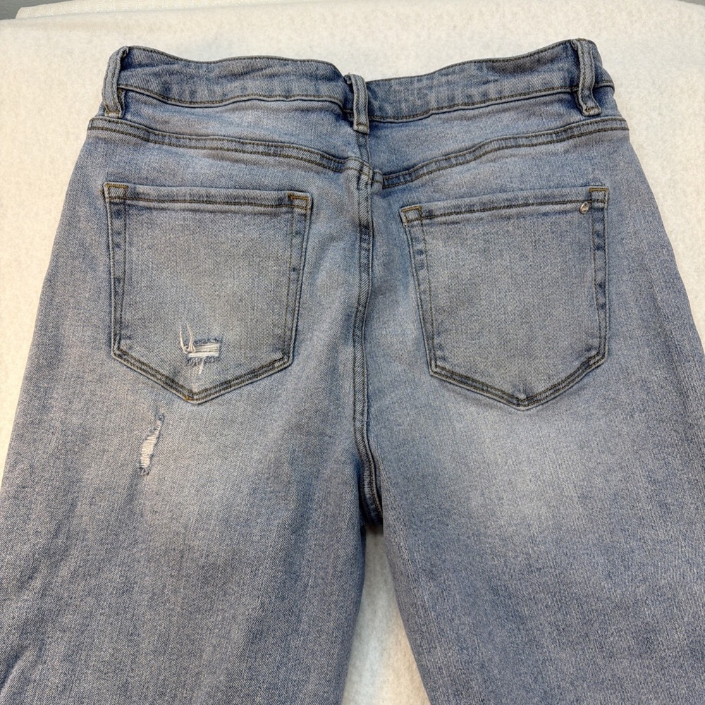 Mica Womens Light Wash Distressed High Rise Flare Jeans Blue Size 29 Inseam 30 - Picture 13 of 16